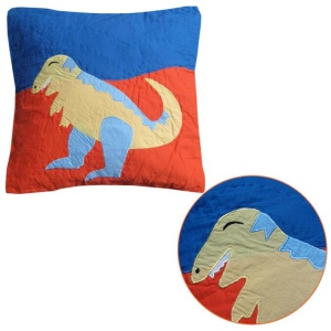 Dinosaur Embroidered Filled Cushion