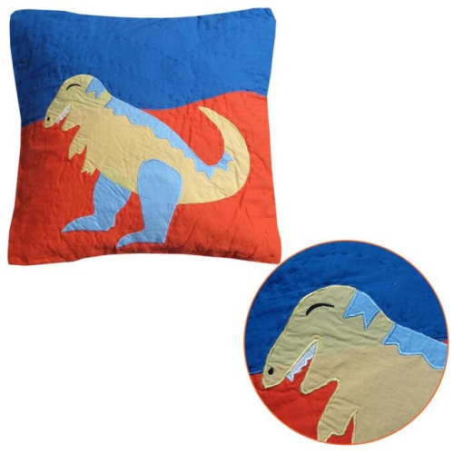 Dinosaur Embroidered Filled Cushion