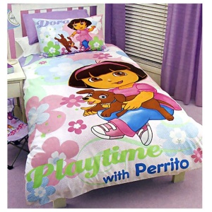 Disney Dora The Explorer Quilt Cover Set Playtime with Perrito Single