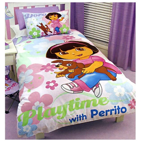 Disney Dora The Explorer Quilt Cover Set Playtime with Perrito Single