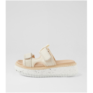 Django & Juliette Daru Dj White Beige Multi White Beige Sandals Womens Shoes Casual Heeled Sandals