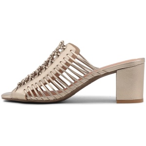 Django & Juliette Edan Dj Champagne Leather Champagne Sandals Womens Shoes Dress Heeled Sandals
