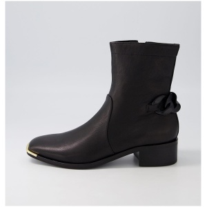 Django & Juliette Firat Dj Black Black Heel Leather Black Black Heel Boots Womens Shoes Casual Ankle Boots