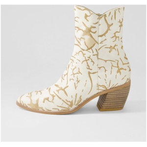 Django & Juliette Jambani Dj Almond & Gold Leather Almond & Gold Boots Womens Shoes Ankle Boots