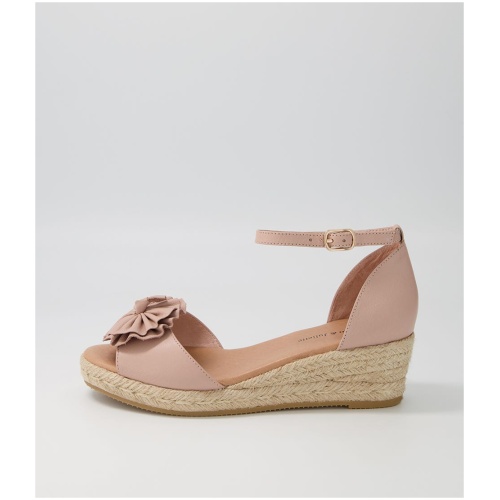Django & Juliette Saffron Dj Cafe Natural Rope Leather Cafe Natural Rope Sandals Womens Shoes Heeled Sandals