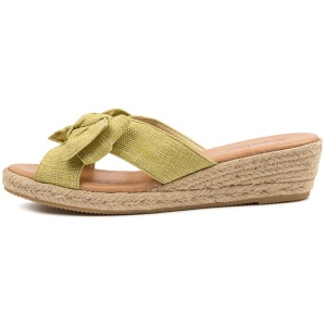 Django & Juliette Serena Djl Citrus Fabric Citrus Sandals Womens Shoes Casual Heeled Sandals