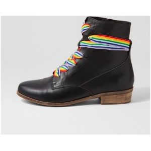 Django & Juliette Serge Dj Black Leather Black Boots Womens Shoes Casual Ankle Boots