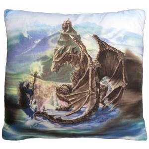 Dragon Encounter Filled Square Cushion