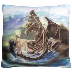 Dragon Encounter Filled Square Cushion