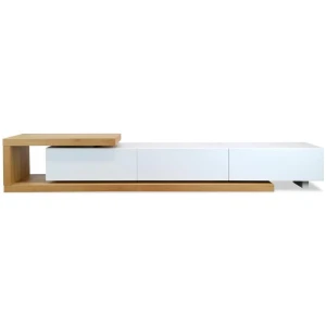 Dwell Extendable TV Entertainment Unit - Natural - White by Interior Secrets - AfterPay Available