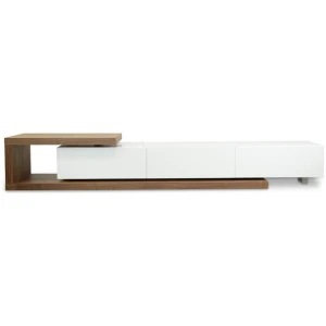 Dwell Extendable TV Entertainment Unit - Walnut - White by Interior Secrets - AfterPay Available
