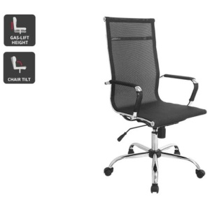 Eames Replica High Back Mesh Office Chair Black - Black