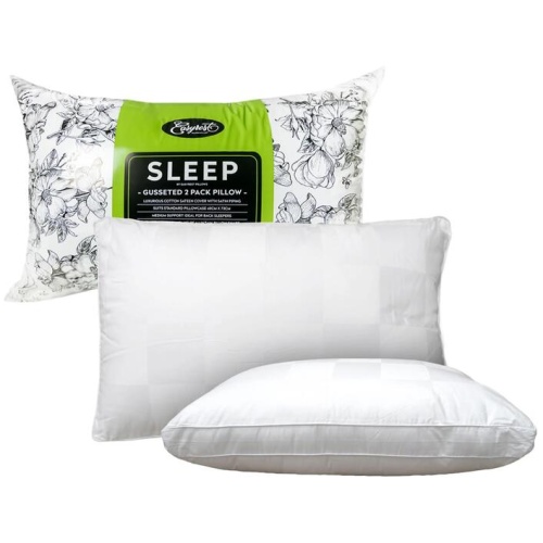 Easyrest Sleep Twin Pack Gusseted Medium Standard Pillows