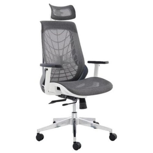 Elliot Office Computer Work Task Chair - White Frame/ Grey - Grey