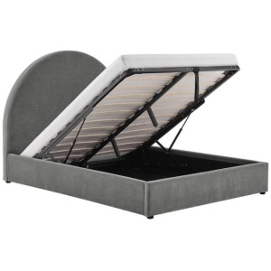 Eloise Curved Gas Lift Bed Frame - Light Grey, King - King