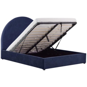 Eloise Curved Gas Lift Bed Frame - Navy, Queen - Queen