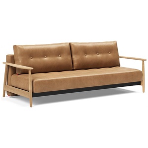 Eluma deluxe double sofa bed timber oak arms - innovation living
