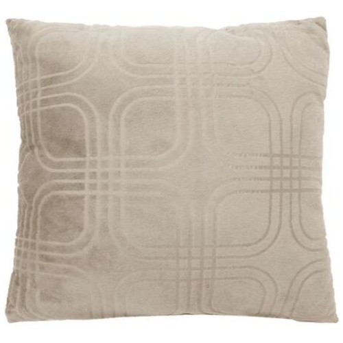 Embossed Micro Mink Filled Cushion Linen 43 x 43 cm