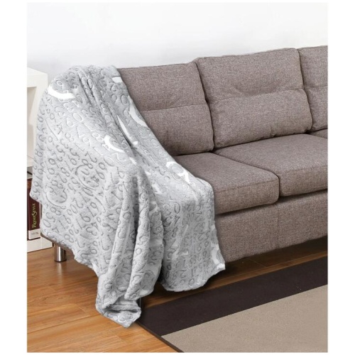 Embossed Print Throw Grey Numbers
