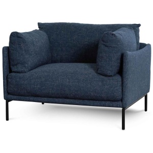 Emilis Fabric Armchair - Dark Blue by Interior Secrets - AfterPay Available