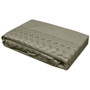 Essentially Home Living Machine Lace Embroidered Sheet Set Single Mocha