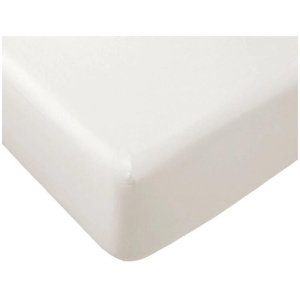 Essentially Home Living Polyester Cotton Fitted Sheet 33cm Wall Queen Ivory