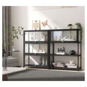 Etienne 3 Shelf Display Cabinet Black
