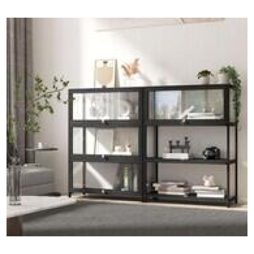 Etienne 3 Shelf Display Cabinet Black