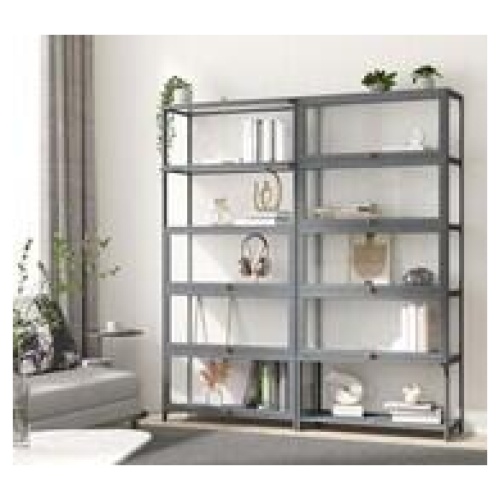 Etienne 5 Shelf Display Cabinet Grey