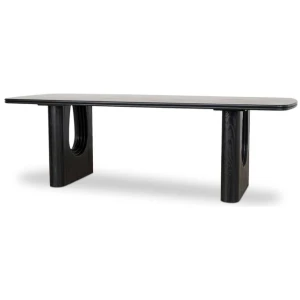 Ex Display - Averra 2.4m Recycled Fir Dining Table - Full Black by Interior Secrets - AfterPay Available