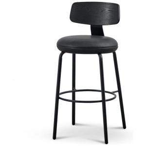 Ex Display - Martino 65cm Bar Stool - Full Black by Interior Secrets - AfterPay Available