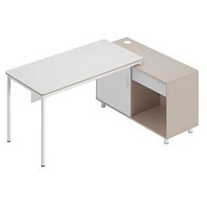 Ex Display - Montoya 1.75m Right Return Lavender Office Desk - White Base by Interior Secrets - AfterPay Available