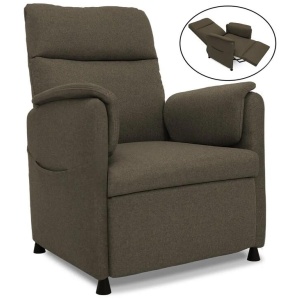 FORTIA Electric Armchair Recliner, Single Fabric Chair, Beige
