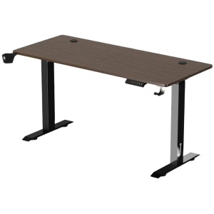 Fantech Office Desk Height Adjustable Motoriesd Electirc Stand Gaming Table - Walnut/Black