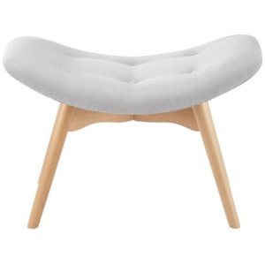 Featherstone Contour Replica Fabric Ottoman Foot Stool - Grey - Grey