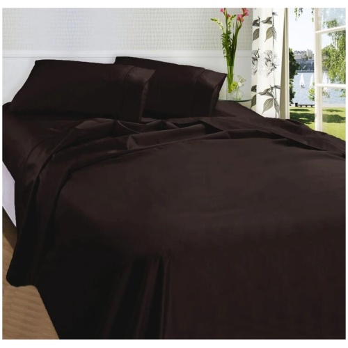 Fieldcrest 875TC Egyptian Cotton Sateen Sheet Set Chocolate Queen