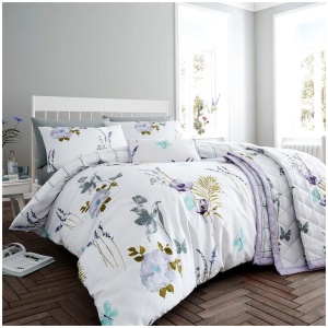 Flora Lilac Quilt Cover Set King