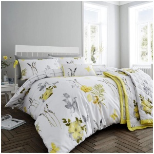Flora Yellow Quilt Cover Set King