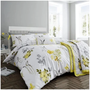 Flora Yellow Quilt Cover Set Super King