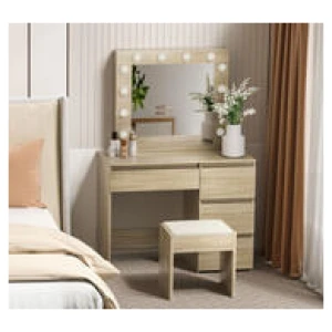Footlights Dressing Table Set Brown