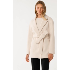 Forever New Women's Adele Wrap Coat in Cream