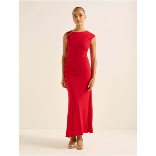 Forever New Women's Alyssa Asymmetrical Midi Dress in Red