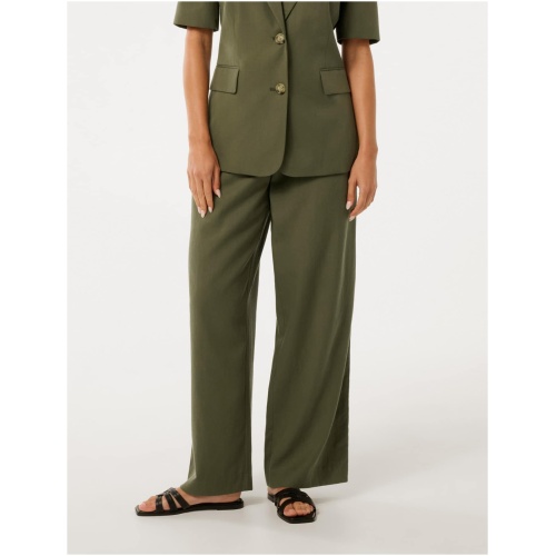Forever New Women's Bowie Petite Wide Leg Pant in Khaki Suit