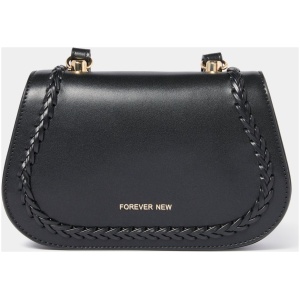 Forever New Women's Cass Weave Detail Crossbody Bag in Black