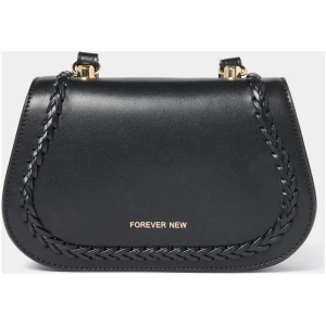 Forever New Women's Cass Weave Detail Crossbody Bag in Black