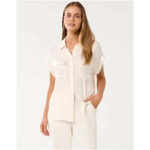 Forever New Women's Cindy Crepe Pocket Shirt in Porcelain