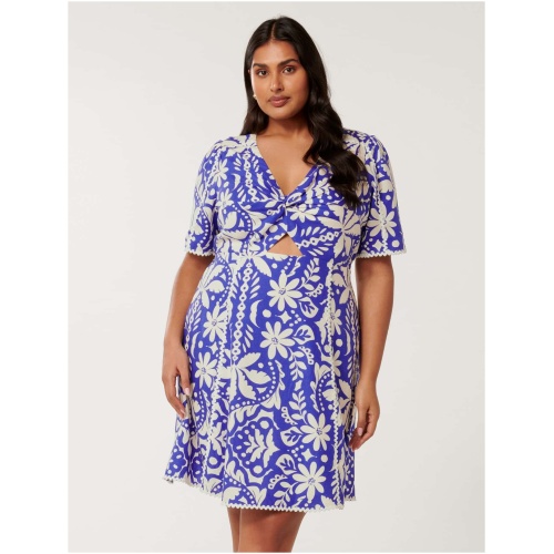 Forever New Women's Maria Curve Plus Size Printed Mini Dress in Salinas Tropical