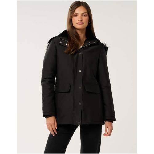 Forever New Women's Oakleigh Parka Jacket in Black