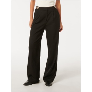 Forever New Women's Remi Trim Detail Straight Pant in Black