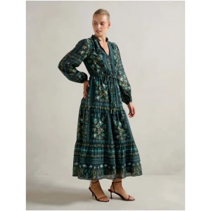 Forever New Women's Tara Printed Midi Dress in Green Bellview Floral